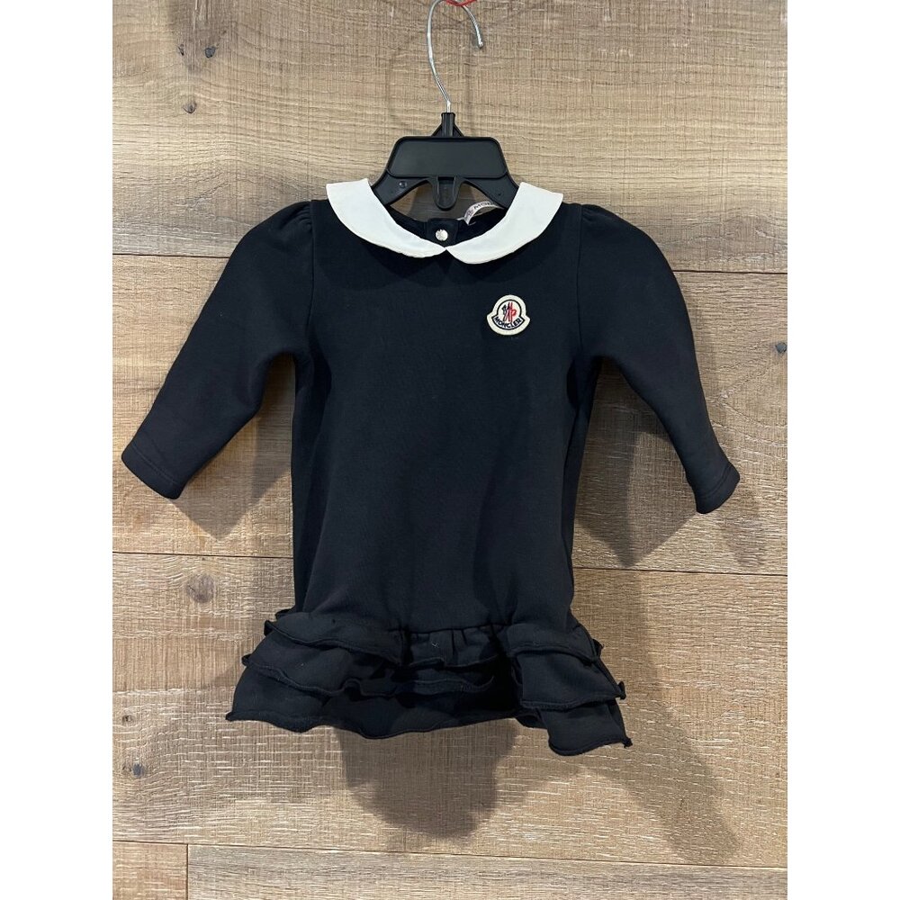 MONCLER ENFANT Baby navy cotton-blend fleece dress size 6/9 months - Picture 4 of 9